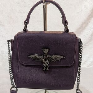Disney Haunted Mansion Purple Crossbody Bag with Bat Design